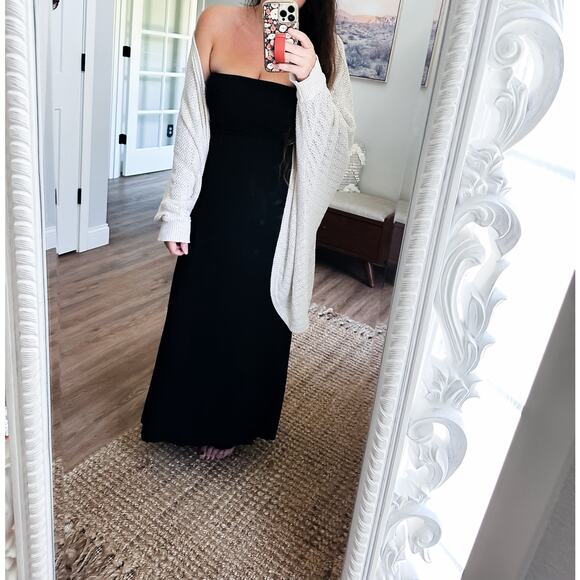 Moonlight Summer Stroll strapless smocked flowy maxi dress sm - Picture 3 of 5